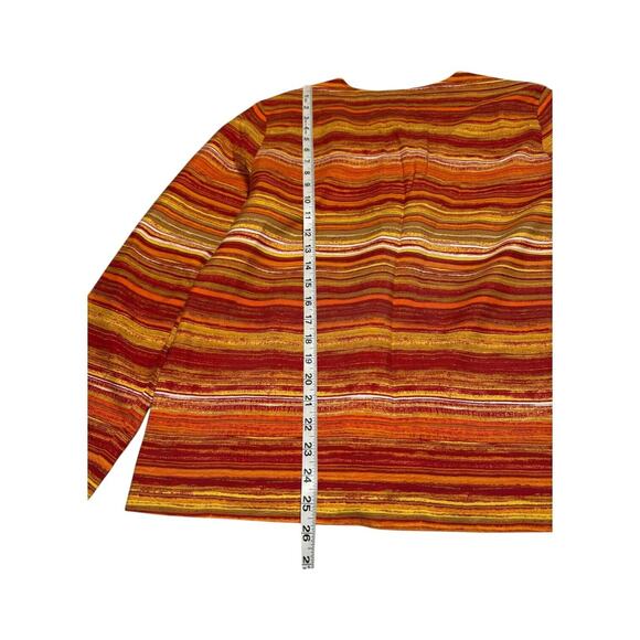 Coldwater Creek Blazer Jacket Women's Medium Multicolor Striped 100% Silk Lined - Picture 5 of 6